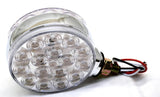 Led Turn Signal 17 Clear Lens Amber/Red LEDs Chrome Stud Mount 4” UP#38720 -Pair