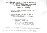 Led Turn Signal 17 Clear Lens Amber/Red LEDs Chrome Stud Mount 4” UP#38720 -Pair