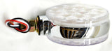 Led Turn Signal 17 Clear Lens Amber/Red LEDs Chrome Stud Mount 4” UP#38720 -Pair