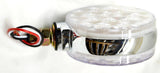 Led Turn Signal 17 Clear Lens Amber/Red LEDs Chrome Stud Mount 4” UP#38720 -Pair