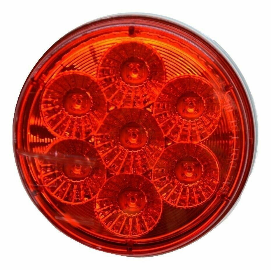 Stop Tail Turn Light Reflector Lens 7 Red LED Red Lens 4" UP#39924 Each