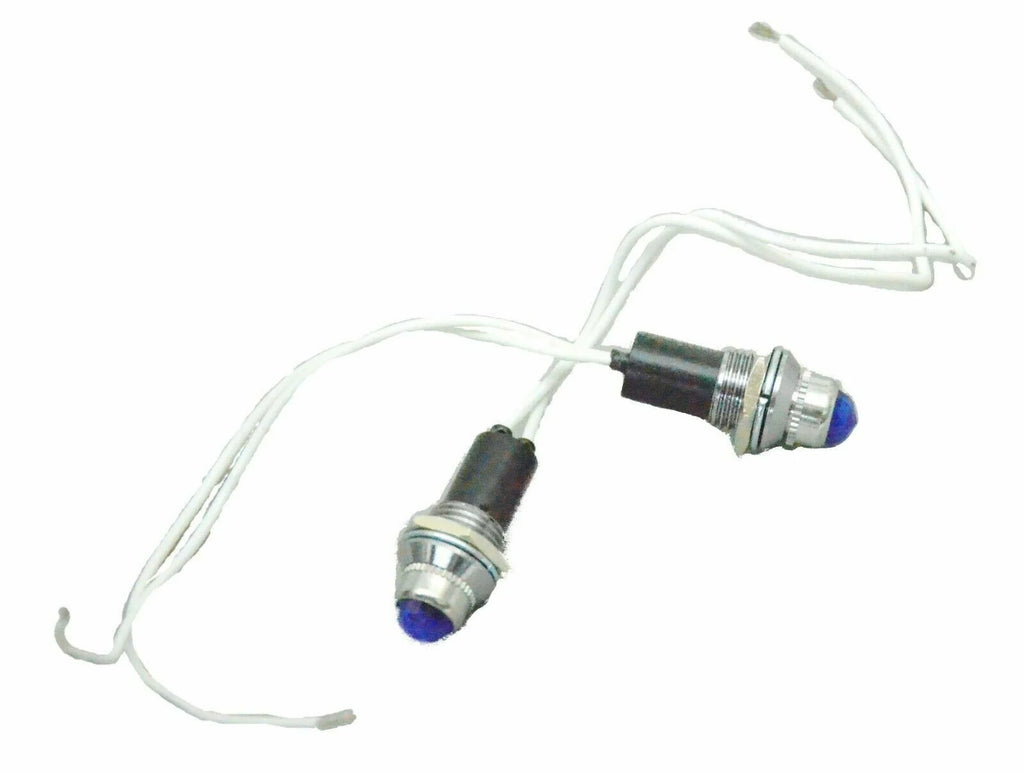 Dash Pilot Light Indicator Control 1 Blue Bulb 3/8" Hole UP#40052 PKG of 2