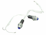 Dash Pilot Light Indicator Control 1 Blue Bulb 3/8" Hole UP#40052 PKG of 2