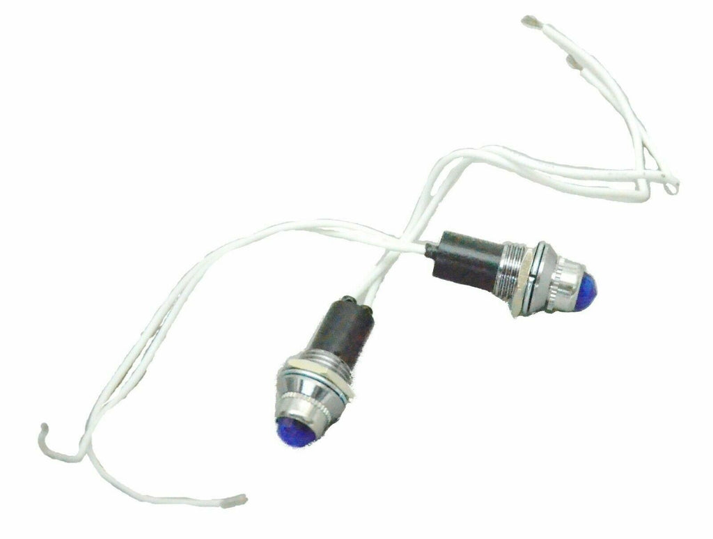 Dash Pilot Light Indicator Control 1 Blue Bulb 3/8" Hole UP#40052 PKG of 2