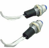 Dash Pilot Light Indicator Control 1 Blue Bulb 3/8" Hole UP#40052 PKG of 2