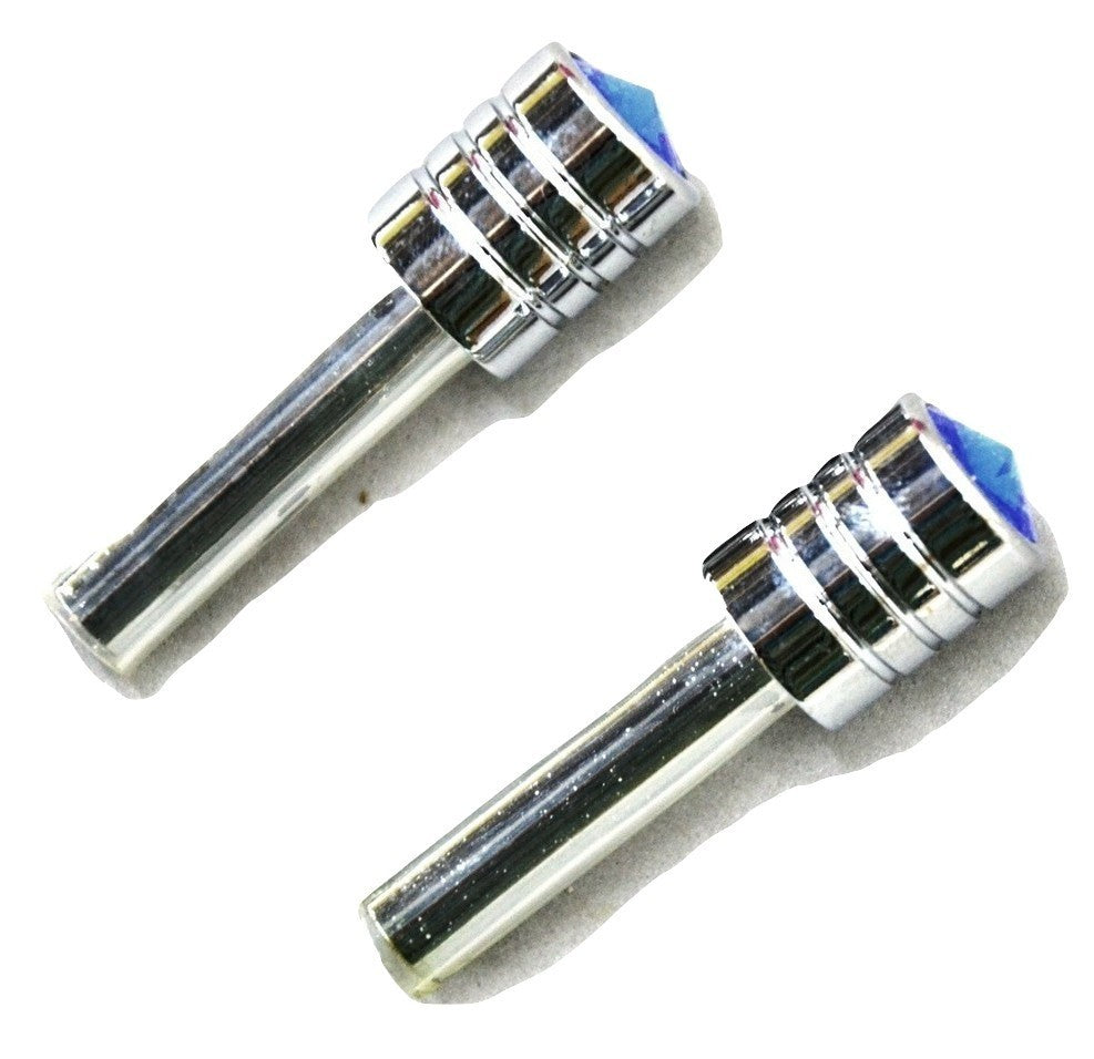 Door Lock Knobs Screw-on Blue Jewel Chrome Aluminum 10-32 Thread UP40200 Pair