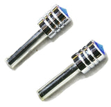 Door Lock Knobs Screw-on Blue Jewel Chrome Aluminum 10-32 Thread UP40200 Pair