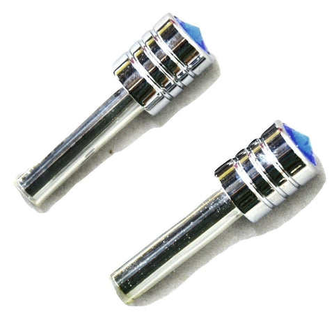 Door Lock Knobs Screw-on Blue Jewel Chrome Aluminum 10-32 Thread UP40200 Pair
