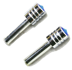 Door Lock Knobs Screw-on Blue Jewel Chrome Aluminum 10-32 Thread UP40200 Pair