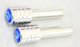 Door Lock Knobs Screw-on Blue Jewel Chrome Aluminum 10-32 Thread UP40200 Pair