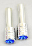 Door Lock Knobs Screw-on Blue Jewel Chrome Aluminum 10-32 Thread UP40200 Pair