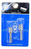 Door Lock Knobs Screw-on Blue Jewel Chrome Aluminum 10-32 Thread UP40200 Pair