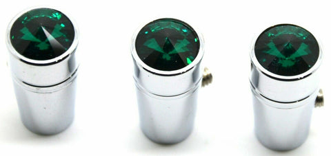 toggle switch extensions(3) mini green jewel chrome aluminum for Peterbilt