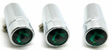 toggle switch extensions(3) mini green jewel chrome aluminum for Peterbilt