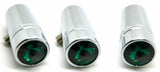 toggle switch extensions(3) mini green jewel chrome aluminum for Peterbilt