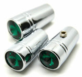 toggle switch extensions(3) mini green jewel chrome aluminum for Peterbilt