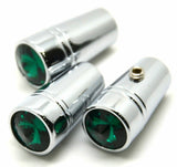 toggle switch extensions(3) mini green jewel chrome aluminum for Peterbilt