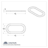 Oval Door View Window Trim Exterior for Peterbilt Various Years, Models UP#40918