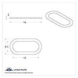 Oval Door View Window Trim Exterior for Peterbilt Various Years, Models UP#40918