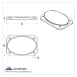For Peterbilt 379 389 Chrome Speaker Cover 6-3/8 X 4-5/16 Rectangle UP40987 Pair