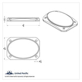 For Peterbilt 379 389 Chrome Speaker Cover 6-3/8 X 4-5/16 Rectangle UP40987 Pair