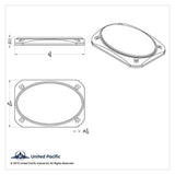 For Peterbilt 379 389 Chrome Speaker Cover 6-3/8 X 4-5/16 Rectangle UP40987 Pair