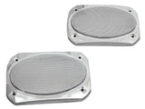 For Peterbilt 379 389 Chrome Speaker Cover 6-3/8 X 4-5/16 Rectangle UP40987 Pair