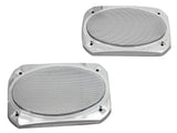 For Peterbilt 379 389 Chrome Speaker Cover 6-3/8 X 4-5/16 Rectangle UP40987 Pair