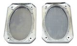 For Peterbilt 379 389 Chrome Speaker Cover 6-3/8 X 4-5/16 Rectangle UP40987 Pair