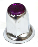 Lug Nut Covers 33mm Push-On Purple Reflector Chrome 2" Tall GG#10493 Set of 5