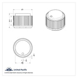 A/C Heater Control Dial Knob for 1/4" Shaft Plain Chrome Plastic UP#41078 Each