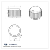 A/C Heater Control Dial Knob for 1/4" Shaft Plain Chrome Plastic UP#41078 Each