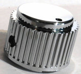 A/C Heater Control Dial Knob for 1/4" Shaft Plain Chrome Plastic UP#41078 Each
