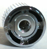 A/C Heater Control Dial Knob for 1/4" Shaft Plain Chrome Plastic UP#41078 Each