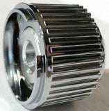 A/C Heater Control Dial Knob for 1/4" Shaft Plain Chrome Plastic UP#41078 Each