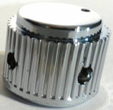 A/C Heater Control Dial Knob for 1/4" Shaft Plain Chrome Plastic UP#41078 Each