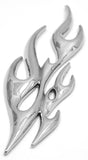 Cutout 3D Flame Accent Facing Left Chrome Plastic Tape Mount 7 5/8" UP#41088