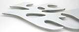Cutout 3D Flame Accent Facing Left Chrome Plastic Tape Mount 7 5/8" UP#41088