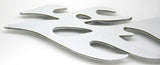 Cutout 3D Flame Accent Facing Left Chrome Plastic Tape Mount 7 5/8" UP#41088