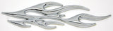 Cutout 3D Flame Accent Facing Left Chrome Plastic Tape Mount 7 5/8" UP#41088
