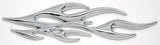 Cutout 3D Flame Accent Facing Left Chrome Plastic Tape Mount 7 5/8" UP#41088