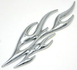 Cutout 3D Flame Accent Facing Left Chrome Plastic Tape Mount 7 5/8" UP#41088