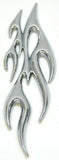 Cutout 3D Flame Accent Facing Left Chrome Plastic Tape Mount 7 5/8" UP#41088