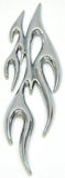 Cutout 3D Flame Accent Facing Left Chrome Plastic Tape Mount 7 5/8" UP#41088