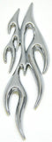 Cutout 3D Flame Accent Facing Left Chrome Plastic Tape Mount 7 5/8" UP#41088