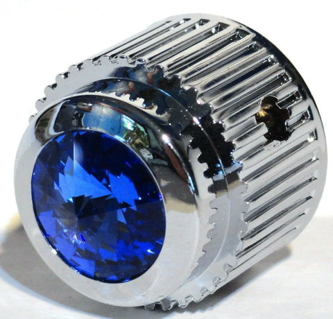 A/C Heater Control Dial Knob For 1/4" Shaft Blue Jewel Plastic UP#41152 Each