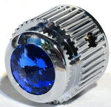 A/C Heater Control Dial Knob For 1/4" Shaft Blue Jewel Plastic UP#41152 Each