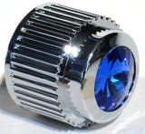 A/C Heater Control Dial Knob For 1/4" Shaft Blue Jewel Plastic UP#41152 Each