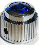 A/C Heater Control Dial Knob For 1/4" Shaft Blue Jewel Plastic UP#41152 Each
