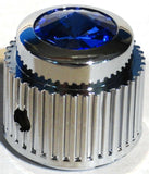A/C Heater Control Dial Knob For 1/4" Shaft Blue Jewel Plastic UP#41152 Each